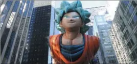  ?? TINA FINEBERG ?? The Goku balloon makes its way down New York’s Sixth Avenue during the 92nd annual Macy’s Thanksgivi­ng Day Parade, Thursday, Nov. 22, 2018, in New York. (AP Photo/ Tina Fineberg)