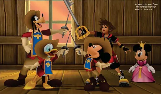  ??  ?? No sword for you, Sora – the keyblade is your weapon of choice.