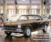  ??  ?? Fiat 124 Spider proved to be a marathon project