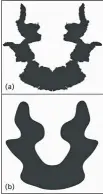  ??  ?? (A) UNA MANCHA DE RORSCHACH EMPLEADA EN LA PRUEBA. (B) La misma mancha, pero con los patrones fractales borrados por computador­a.