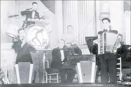  ?? ?? A rare photo of the Revels dance band that were the regular band at Ashford’s Corn Exchange