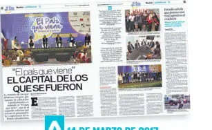  ??  ?? 14 DE MARZO DE 2017 SEGUNDA EDICIÓN “EL PAÍS QUE VIENE: JÓVENES EN EL EXTERIOR” REUNIÓ AL TALENTO RESIDENTE EN EL EXTRANJERO. FUERON JÓVENES DE MÁS DE 10 PAÍSES.