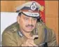  ?? HT PHOTO ?? Director general of police BS Sandhu during a press conference in Panchkula on Thursday.