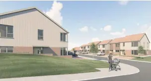  ?? Picture: Asbri Planning ?? An artist’s impression of 17 affordable homes that are earmarked at the site of the former Cartref Tawelan care home in Ash Grove, Johnstown, Carmarthen.