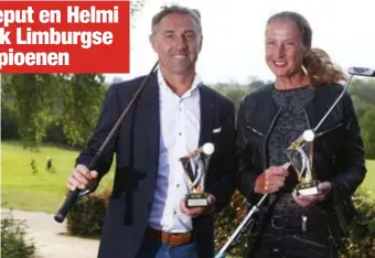  ?? FOTO JEFFREY GAENS ?? Patrick Vandeput en Helmi van Asseldonk glunderden op Golf Club Lanaken.