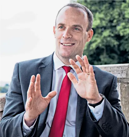  ??  ?? Dominic Raab says there is ‘renewed vim and vigour’ to reach a Brexit deal