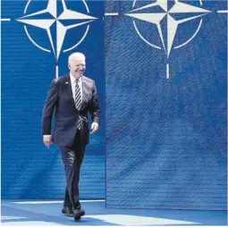  ?? François Mori / Efe ?? Joe Biden, ayer en Bruselas, a su llegada a la cumbre de la OTAN .