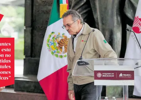  ?? ADRIÁN VÁZQUEZ ?? Octavio Romero, director de Pemex, partió a Campeche para supervisar la investigac­ión sobre el incidente