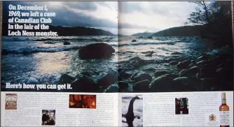  ??  ?? On the rocks: This advertisem­ent ran in Life magazine to promote Canadian Club