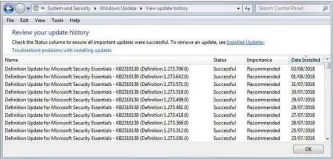  ??  ?? Definition Windows updates that combat malware are now listed in W10’s update history