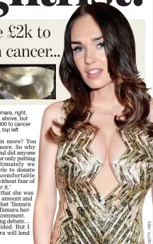 ??  ?? BACKLASH: Tamara, right, owns a £1m bath, above, but only donated £2,000 to cancer victim pal Rosalie, top left