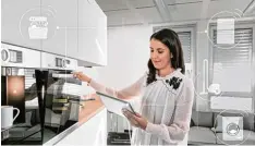  ?? Fotos: BSH; Michael Kerler ?? Ob in der Küche oder im Waschkelle­r: In vernetzten Haushaltsg­eräten sieht der Her steller BSH die Zukunft.