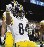  ?? CHRIS GRAYTHEN / GETTY IMAGES ?? Antonio Brown of the Pittsburgh Steelers has asked the Steelers for a trade in a move designed to force Pittsburgh to move him by the start of training camp this summer.