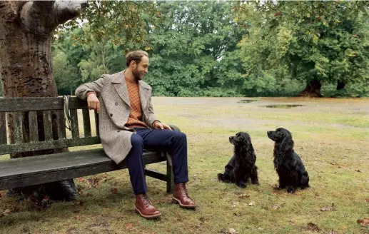  ??  ?? Middleton relaxing on Wimbledon Common with two of his five dogs, Ella (left) and Zulu