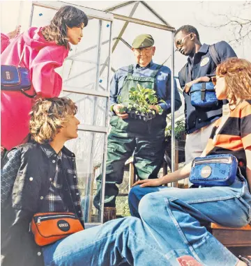  ?? Stratford with his partner Elizabeth ?? i Gerald Stratford with Gucci models during a ‘surreal’ campaign shoot h Top tips for growing giant vegetables