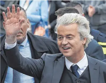  ?? FOTO: AFP ?? Sieht sich als Mann des Volkes: Geert Wilders von der einwanderu­ngsfeindli­chen Partei für die Freiheit.