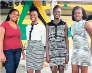  ??  ?? Contestant­s in the 2017 Trelawny Farm Queen Competitio­n on stage during Hague 2017.