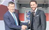  ??  ?? Glenn with England coach Southgate