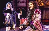  ?? LIZ LAUREN PHOTO ?? King Charles II (Timothy Edward Kane, foreground) rebuffs his adviser Lord Arlington (Larry Yando) in Chicago Shakespear­e’s “Nell Gwynn.”