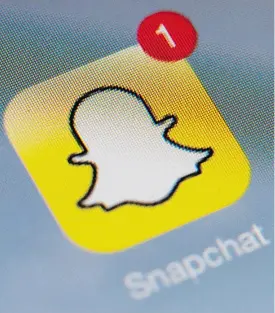  ?? LIONEL BONAVENTUR­E / AFP / GETTY IMAGES FILES ?? The Snapchat app was used to send intimate photos of girls, a case in Nova Scotia provincial court reveals.