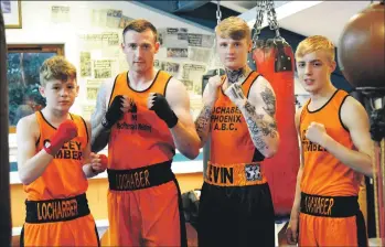  ?? Photograph­s: Iain Ferguson, alba.photos ?? Lochaber Phoenix boxers, from left, Josh Dieguno, Frauqhar MacRae, Kevin Aitchison and Cameron Whyte.