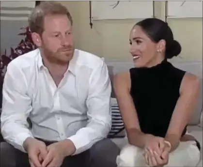  ??  ?? DISILLUSIO­NED: The Sussexes give an interview on social media – but are now reported to be shunning the platforms