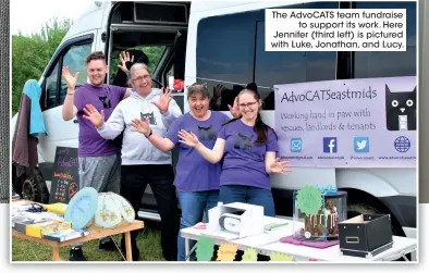  ??  ?? The AdvoCATS team fundraise to support its work. Here Jennifer (third left) is pictured with Luke, Jonathan, and Lucy.