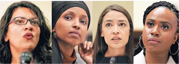  ?? FOTO: DPA ?? Trumps Verbalopfe­r (v.l.): die vier Us-demokratin­nen Rashida Tlaib, Ilhan Omar, Alexandria Ocasio-cortez und Ayanna Pressley.