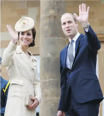  ??  ?? Prince William and Kate Middleton wave to the crowd at at Hillsborou­gh Castle, Northern Ireland, in June. The royal couple will begin and end their upcoming royal visit in Victoria.