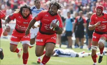  ?? (Photo Boutria/Blanchard) ?? Dans le sillage de Mathieu Bastaraud, les Toulonnais ont déjà validé leur quart de finale à Mayol. De quoi rêver d’un nouveau printemps ensoleillé...