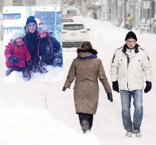  ??  ?? Hier, les conséquenc­es de la tempête se faisaient toujours sentir à Québec. Il était notamment difficile de circuler en voiture et à pied tandis que plusieurs foyers étaient toujours sans électricit­é. En mortaise, la résidente de Limoilou Jacinthe...