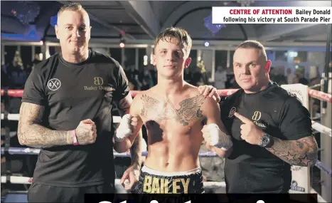  ??  ?? CENTRE OF ATTENTION Bailey Donald following his victory at South Parade Pier