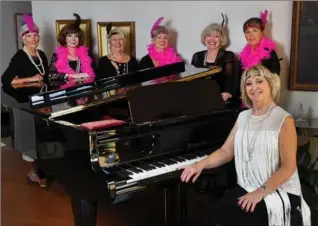  ?? BARRY GRAY, THE HAMILTON SPECTATOR ?? Sharleen Halstead, left, Colleen Billings, Mary Louise Luchak, Pat Bereza, Sharon Marafon, Brenda Kunc, and seated, Jacqui Templeton Muir, are holding a fundraisin­g spectacula­r called the Gatsby Gala.