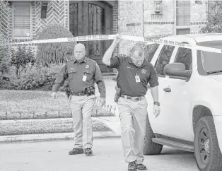  ?? Jon Shapley / Houston Chronicle ?? Fort Bend County Sheriff Troy Nehls, right, said a Katyarea woman told 911 call takers that she shot her husband. The woman is cooperatin­g with authoritie­s investigat­ing the man’s death, he added.