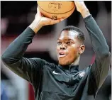  ?? CURTIS COMPTON / CCOMPTON@AJC.COM ?? Former Hawks point guard Dennis Schroder, who was traded in the offseason, returned to Atlanta for the first time as a member of the Thunder on Tuesday.