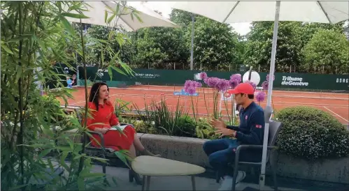  ?? (ATP) ?? Tennis great Roger Federer during a pre-tournament interview ahead of the Gonet Geneva Open in Switzerlan­d on Friday.