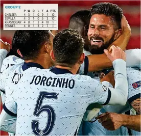  ?? PICTURE: EPA ?? Head’s up: Giroud is mobbed after his late winner in France