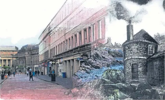  ??  ?? Keith Walker’s artwork shows the area around Reform Street, Dundee, in previous centuries. See left for more.