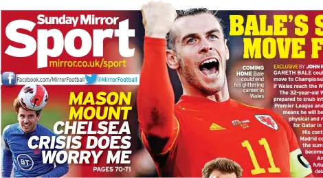  ?? ?? Bale could end his glittering career in
Wales