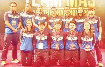  ??  ?? SEA Games officials and athletes from UMS (front row L-R) Fathin, Fedalliah, Masturah, Haindee, Jaciah, (back row L-R) David, Salim, Azman, Asyraaf, Dayang, Christina and Shereilynn.