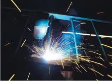  ?? SEAN KILPATRICK/THE CANADIAN PRESS ?? A welder fabricates a steel structure Monday at an iron works facility in Ottawa, Ontario. Canada is one of the countries that could be affected by President Donald Trump’s threatened tariffs.
