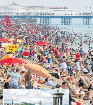  ??  ?? Seaside delight at Brighton but Edinburgh’s charms, left, fail to win over city’s ‘anxious’ residents