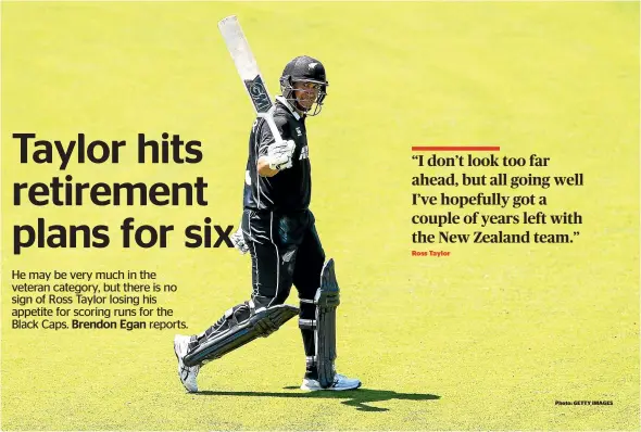  ?? Photo: GETTY IMAGES ?? A young Ross Taylor, centre, celebrates a New Zealand wicket against Australia in 2007 with teammates Lou Vincent, left, Jacob Oram, back, Craig McMillan and Scott Styris.