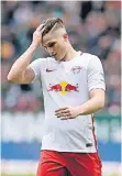  ?? FOTO: DPA ?? Zum Haareraufe­n: Leipzigs Marcel Sabitzer beim Spiel in Bremen.