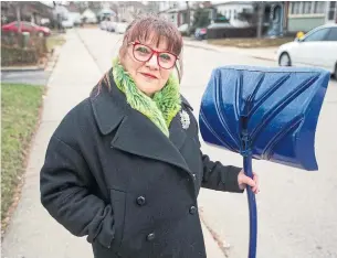  ?? ANDREW FRANCIS WALLACE TORONTO STAR ?? Gina Stoneham lives on Pritchard Ave., in the city’s Rockcliffe-Smythe area. The most snow- and ice-related calls to 311 last year came from the west Toronto area that includes her neighbourh­ood.