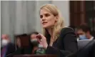  ?? Photograph: Lenin Nolly/ NurPhoto/REX/Shuttersto­ck ?? Frances Haugen, a former Facebook employee turned whistleblo­wer, testifies before US lawmakers.