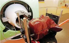  ?? [THE OKLAHOMAN ARCHIVES] ?? A plastic head is used to calibrate ProCure’s Fixed Beam proton therapy machine.