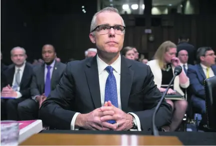  ?? Michael Reynolds / EPA ?? Acting FBI director Andrew McCabe contradict­ed White House statements about why James Comey was dismissed.