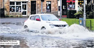  ??  ?? Go for it This Nissan driver made it through