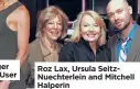  ??  ?? Roz Lax, Ursula SeitzNuech­terlein and Mitchell Halperin